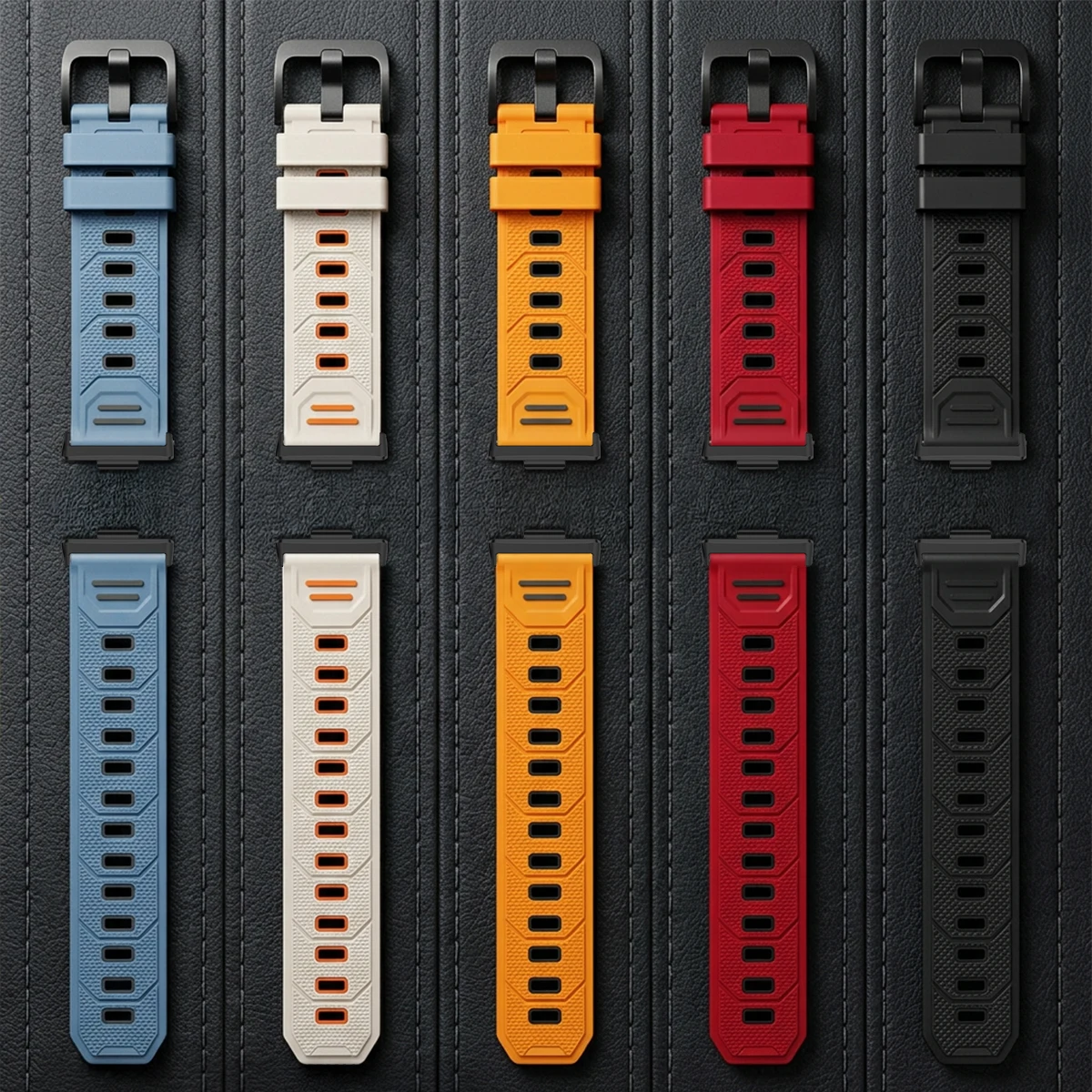 Two-Tone Breathable Silicone Sport Band - Adjustable Soft Strap Bracelet