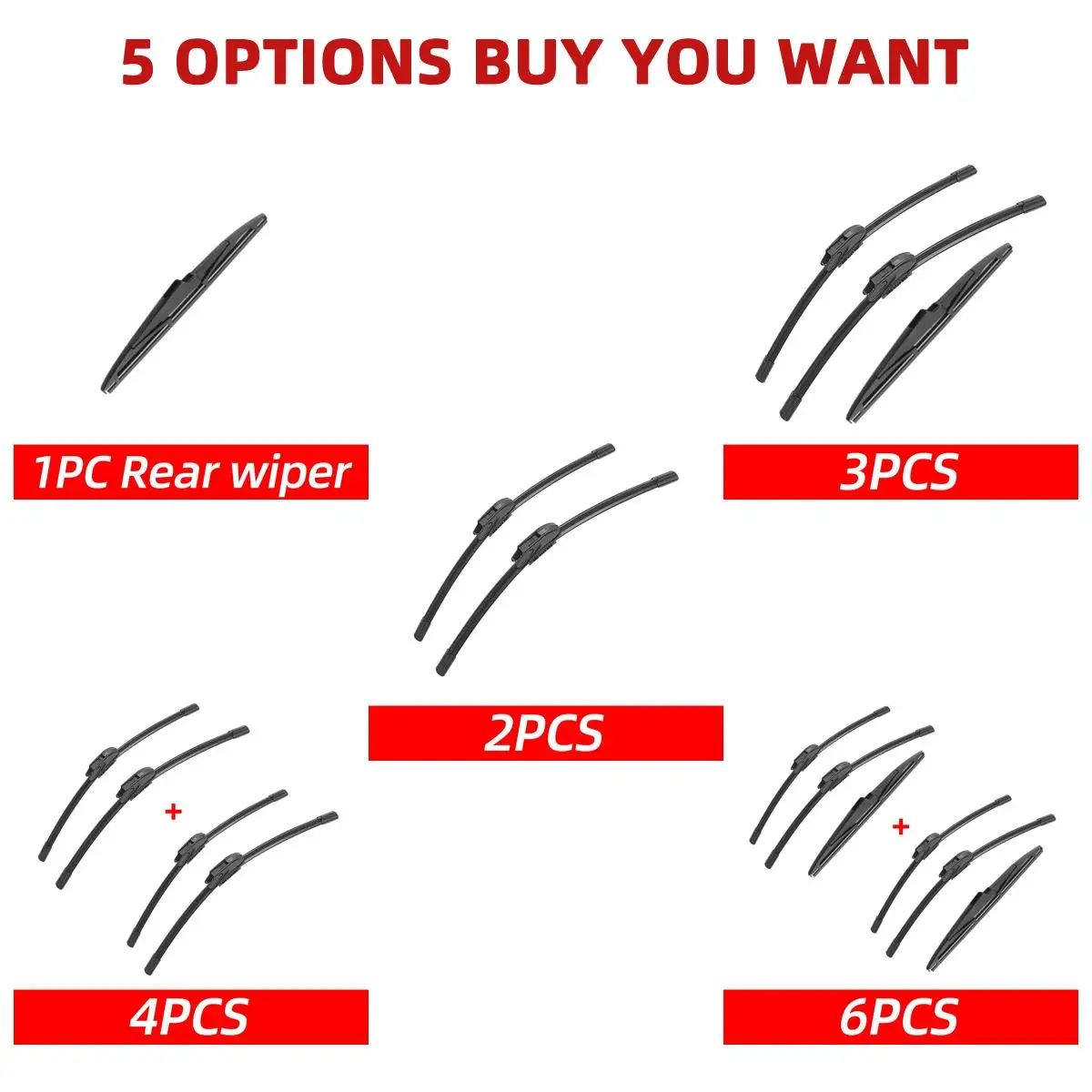 1/2/3/4/6PCS Car Wiper For KIA Carnival 2015-2019 Front Rear Wiper Blades Brushes Auto Accessories 2015 2016 2017 2018 2019 3