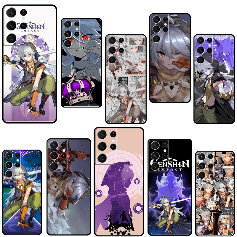 Razor Genshin Impact Phone Case For Samsung Galaxy S22 Ultra S8 S9 S10