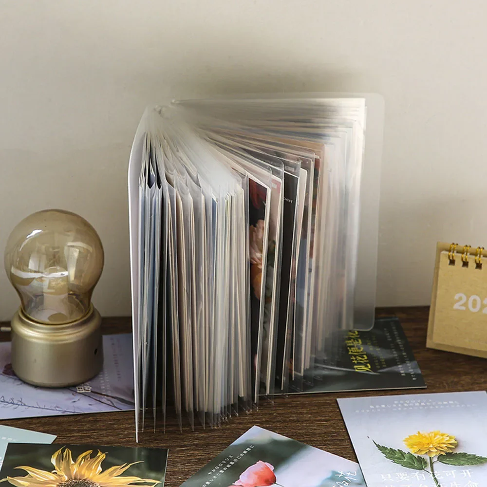 40pcs/book 방수 보관 소책자 대용량 컬렉션 카드 엽서 카드 커버 보호 커버 사진 보관 도서
