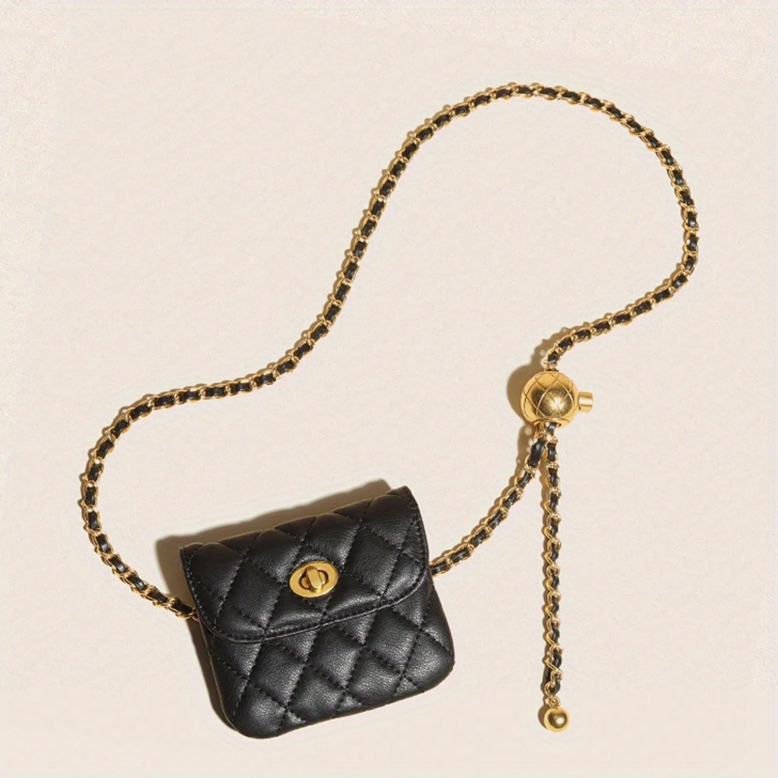 Riñonera con cadena de cuero para mujer, bandolera con correa para el hombro, billetera de cintura, riñonera de moda, cinturón de juego desmontable