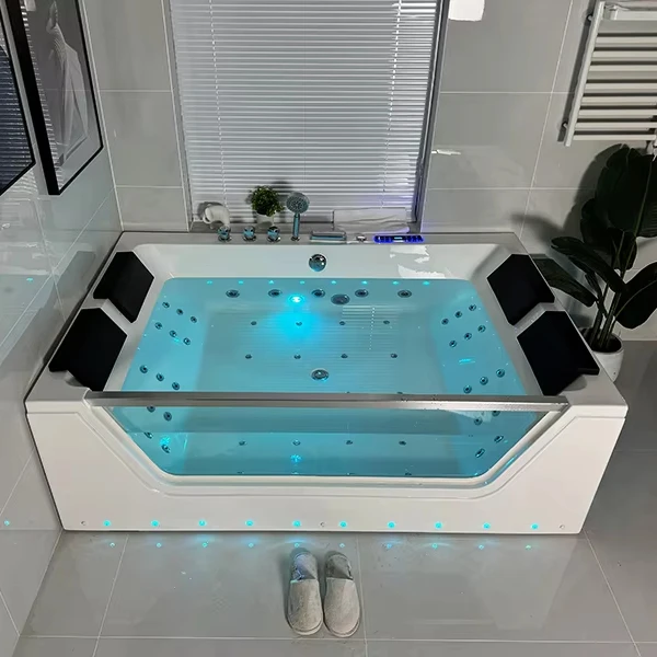 Factory Sell Luxury Freestanding Whirlpool Bath Tub Bubble Soaking 2 Person Hot Tub Massage Bathtub With Spa