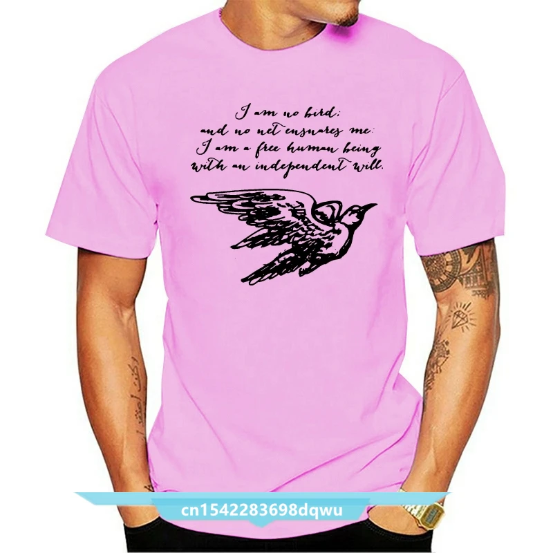Maglietta Da Uomo Stampata Maglietta In Cotone O-Collo Maglietta Da Donna A Maniche Corte Jane Eyre - No Bird - Bronte