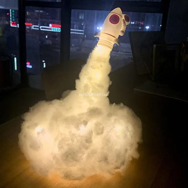 

Kids Bedroom Rocket Night Light Environmentally Friendly Material for Room Use Dropship