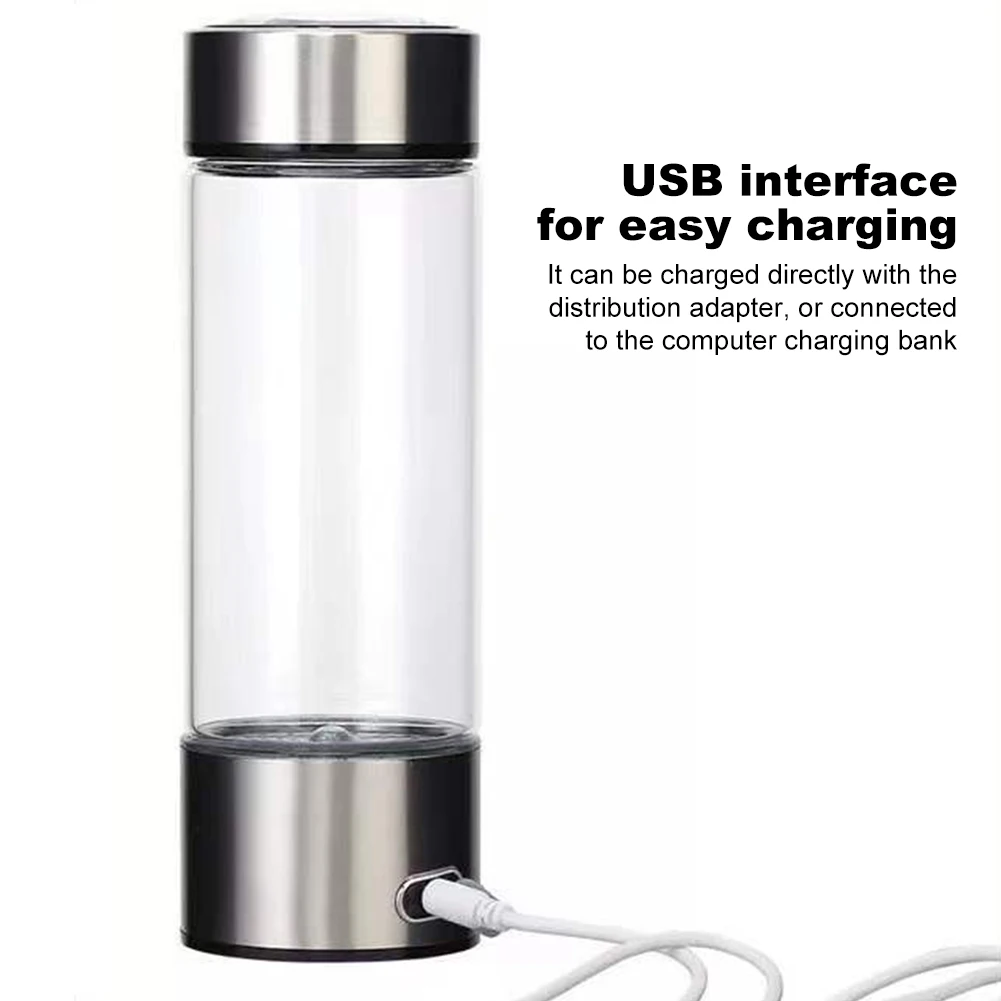 Portable Hydrogen Water Bottle Hydrogen Water Bottle Generator 3 Minutes Mode Electrolytic Element Cup for Outdoor Sports