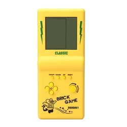 Compact Nostalgic Handheld Game Console - Classic Educational Toy in 4 Colors - Bundle 1 (Yellow)