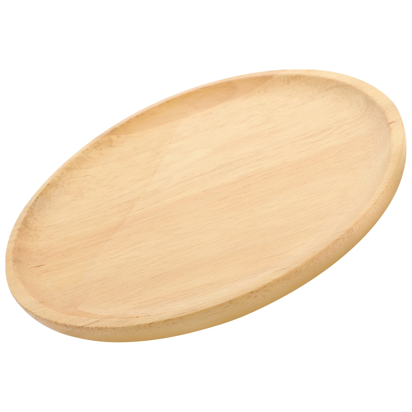 Round Wooden Tray Plate Large Charcuterie Board Serving Platter Cookie Pizza Rattan Chargers for Dinner Plates 6