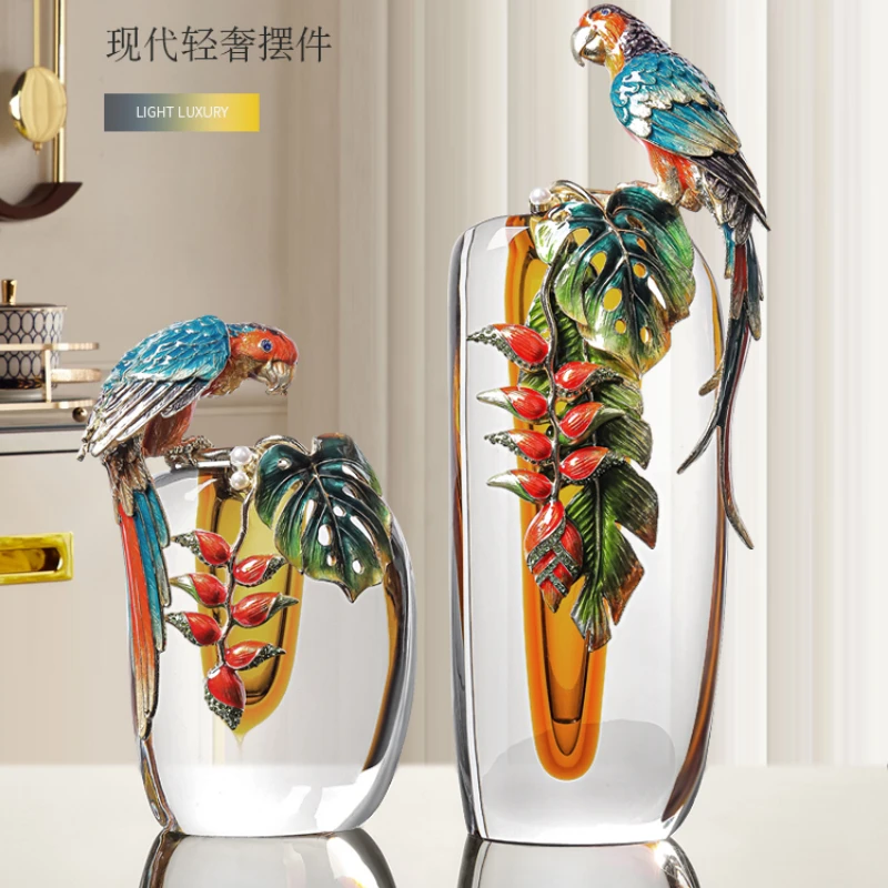 

Glass enamel colored vase, living room foyer decoration and ornaments
