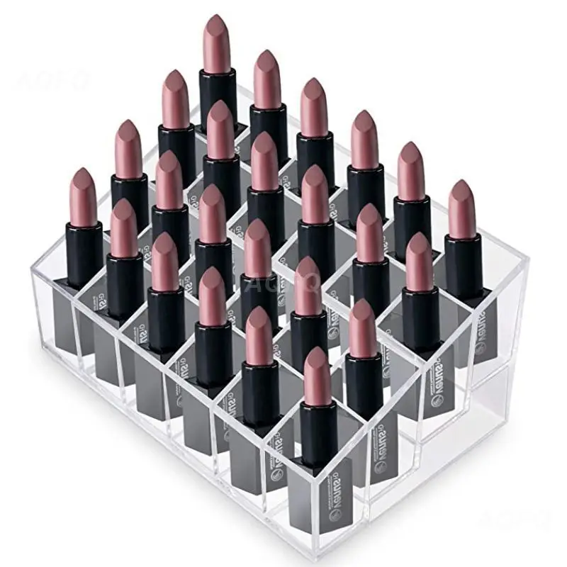 Acrylic Clear 40 Grid Lipstick Holder Stand Case Makeup Organizer Storage Box Lipstick Display Cosmetic Jewelry Organizer Box 6