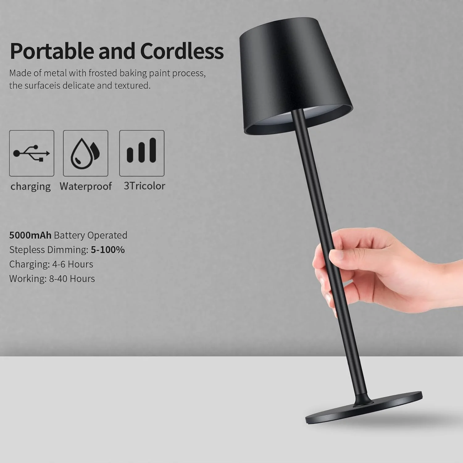 Outdoor Cordless Reading Lamps LONGRV Cordless Table Lamp Gold