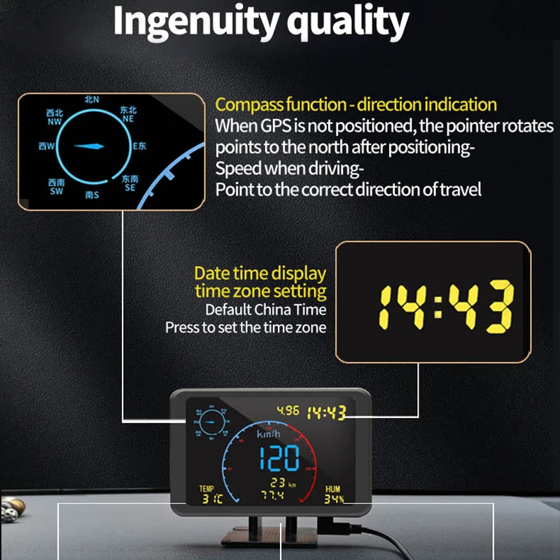 ڵ  ÷ ӵ , º ǻ   ,   ڵ ׼, 4.7 ġ OBD2 HUD