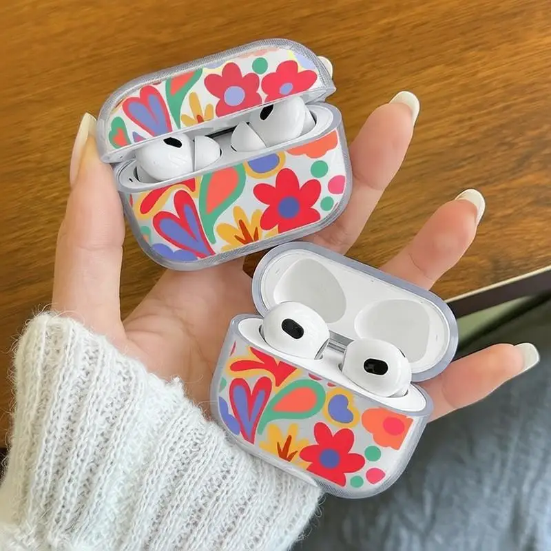 Cartoon-Blumen-Liebesherz Kopfhörer-Hülle für Airpods 4. 3. 2 Pro 3 2 Abdeckung für Airpod 2 3 1 Schutzhülle Zubehör Schale Fundas