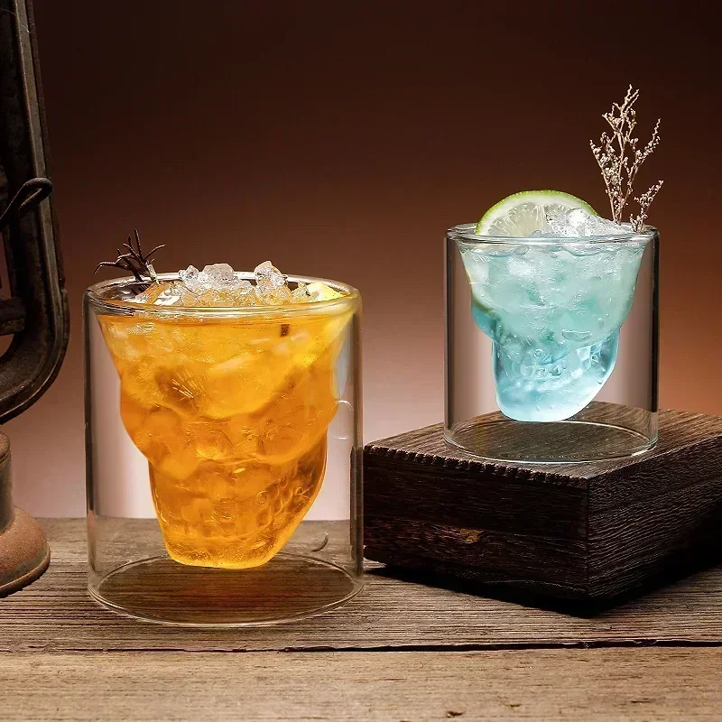 25ml Wine Cup Glasses Cocktail Whisky Barware Beer Drinkware Drinking Coffee Mugs Double Bottom Mug