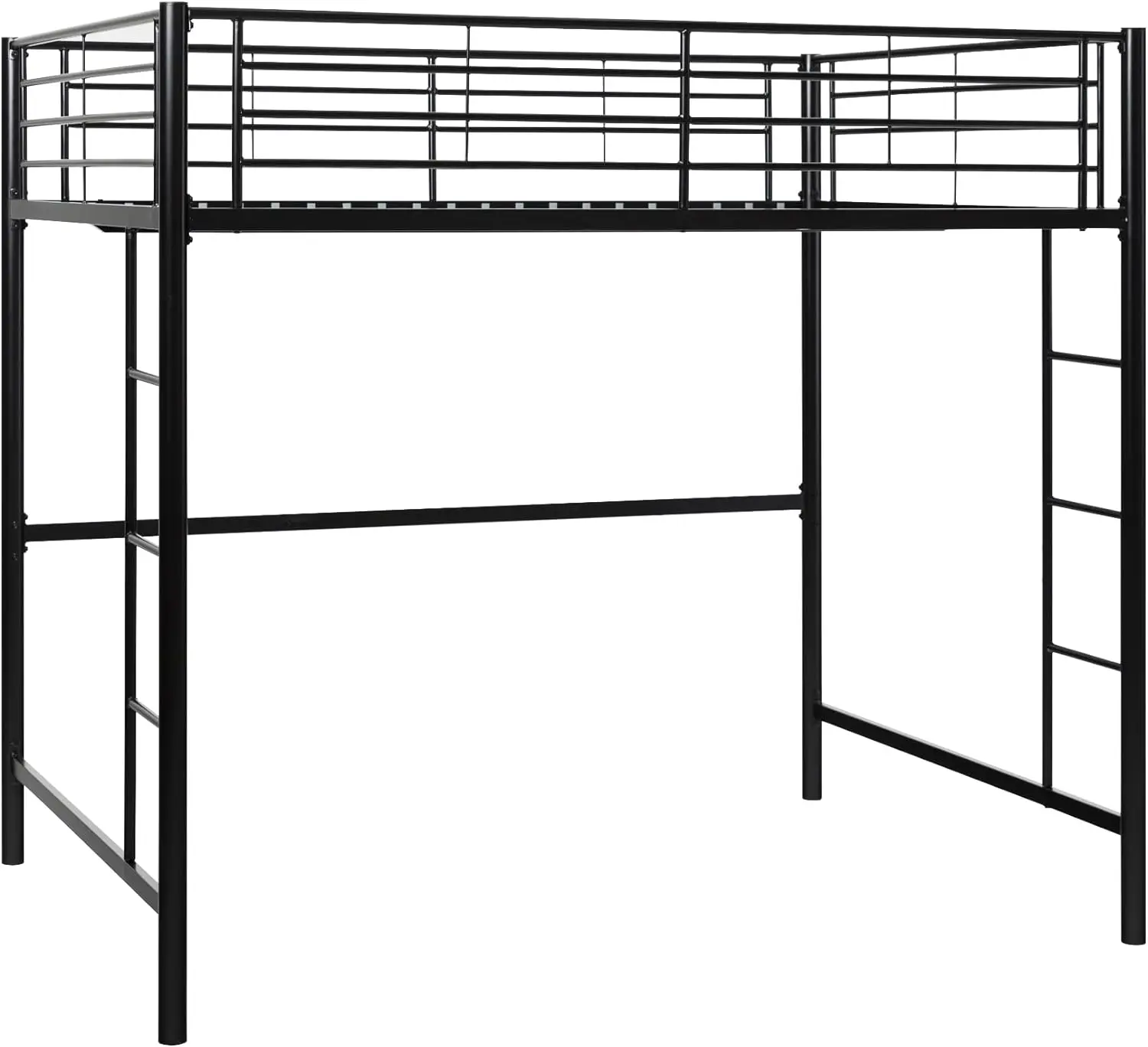 

Walker Edison Timothee Urban Industrial Metal Double over Loft Bunk Bed, Full Loft, Black