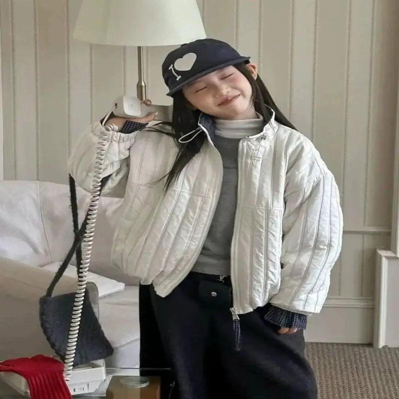 2025년 신상 인기 여아 두꺼운 패딩 코튼 재킷 아동용 따뜻한 코트 아우터웨어..