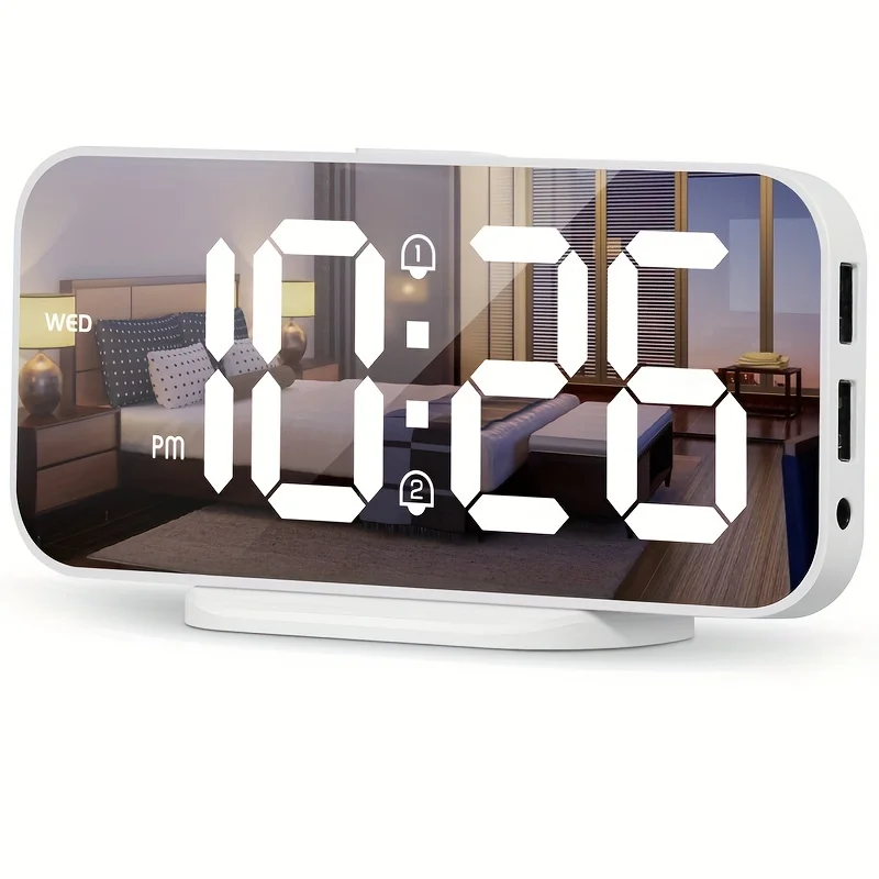 HDMirrorAlarmClockDigitalDayofWeekDisplayNightModeUnlimited
