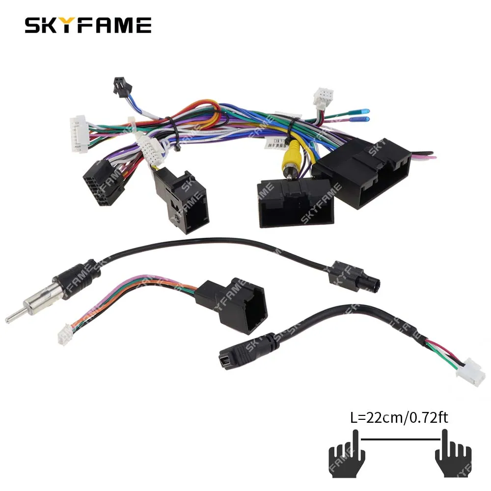 SKYFAME Car 16pin Wiring Harness Adapter Canbus Box Decoder Android Radio Power Cable For Ford Focus F150 Ranger Escape RZ-FD09