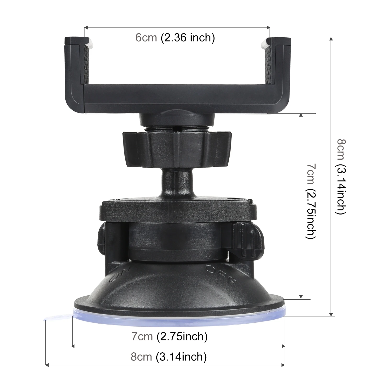PULUZ 360 Degree Rotating Suction Cup Clamp Holder Bracket