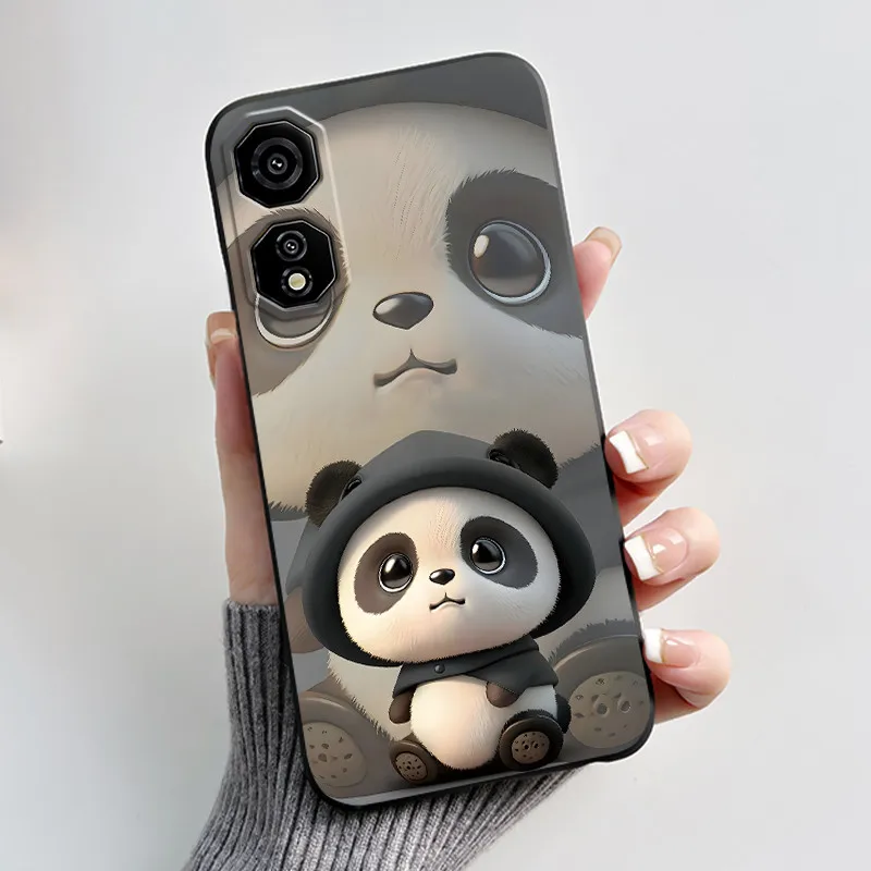 Cute Love Heart Rabbit Black Silicone Soft Protective Phone Case