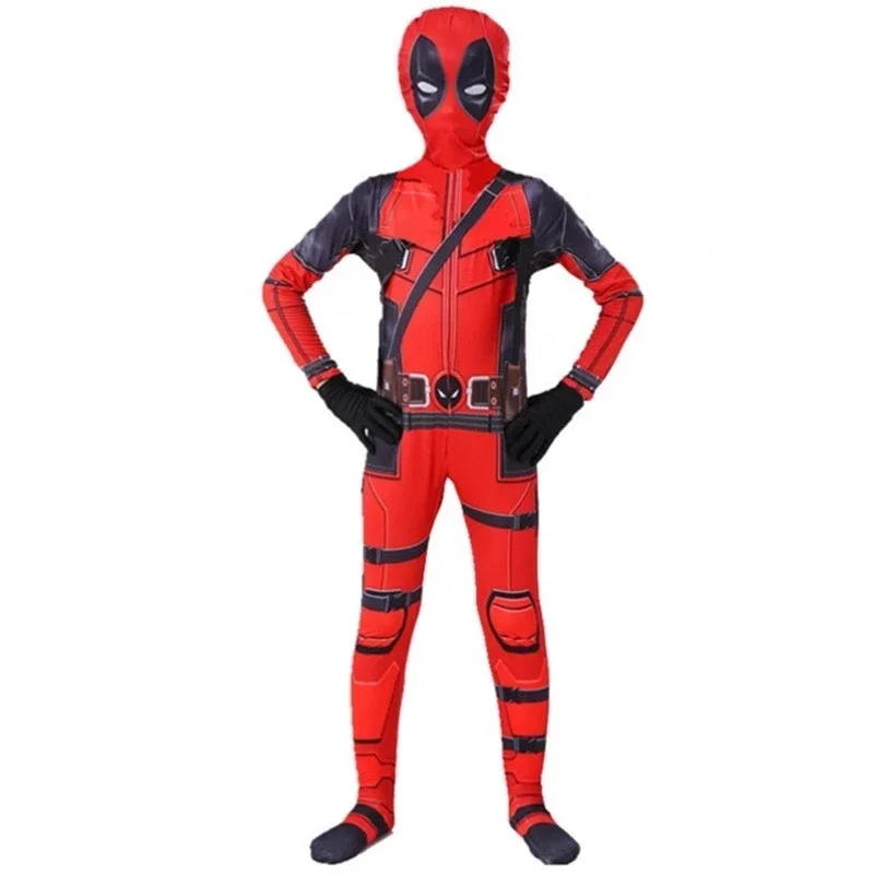 Kid Deadpool Costume Deadpool Mask Costume Cosplay Bow Cap Halloween Children'S Day Christmas Birthday Party Gift