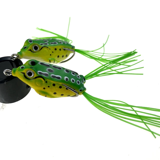 5.5cm Frog Lure with Hook Topwater Artificial 3D Eye Fishing Soft Bait  Accessory