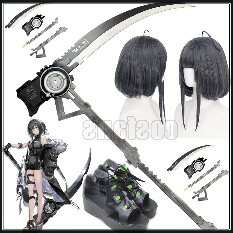 Gioco Arknights La Pluma Accessori Cosplay Armi Falce Anime La Pluma Anime Cos Gioca Scarpe Di Legno Stivali Stage For Men Women