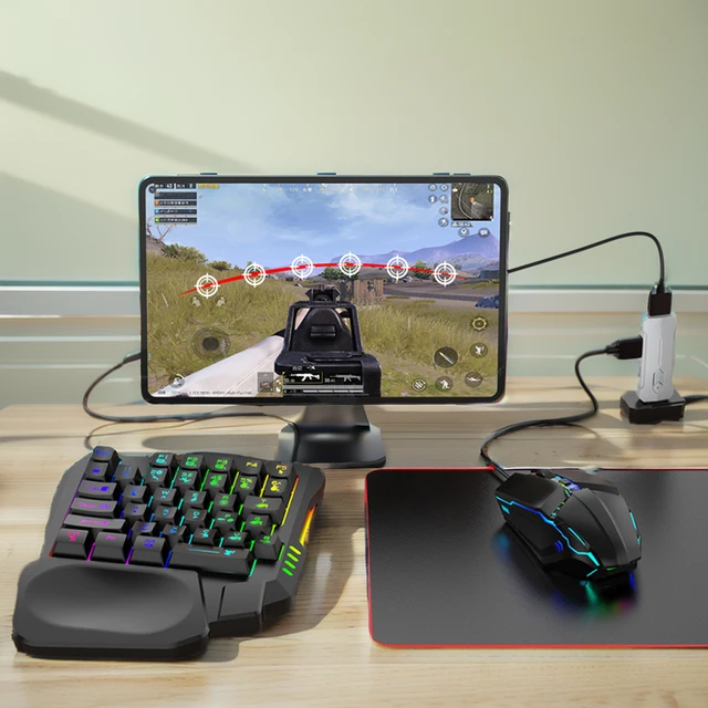 5in1 Mobile Game Converter Keyboard Mouse Gaming Set for PUBG Wired RGB Backlit Keyboard with Phone Holder for Gamer Accessories - Image 6
