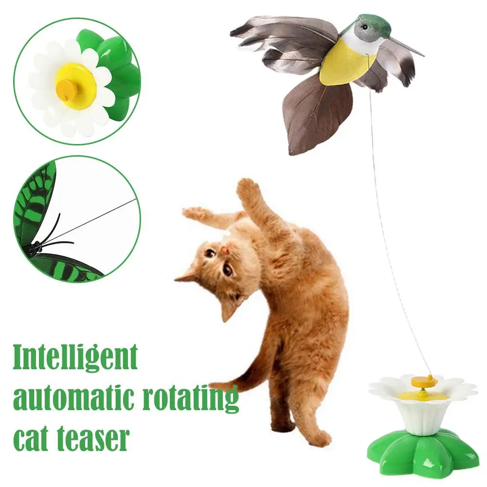 

Cat Toys For Indoor Cats Cat Wand Toy Cat Gifts 360 Rotating Auto Interactive Cat Toy Battery Bird Butterfly Dancing Playin F3G4