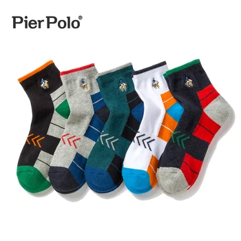 PIERPOLO 브랜드 남성 양말, 고품질 전문 편안한 신축성 양말, Meias 엘리트 두꺼운 테리 남성 행복한 양말, 패션