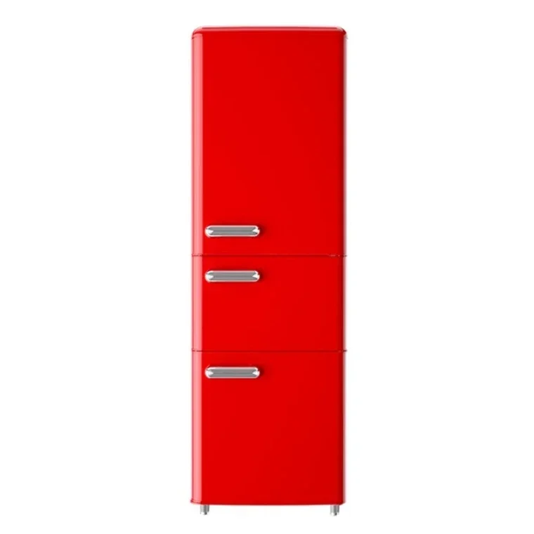 212L Retro Fridge Three-door Refrigerator Red Blue Yellow White Color Bottom Freezer Factory Price Home Refrigerator