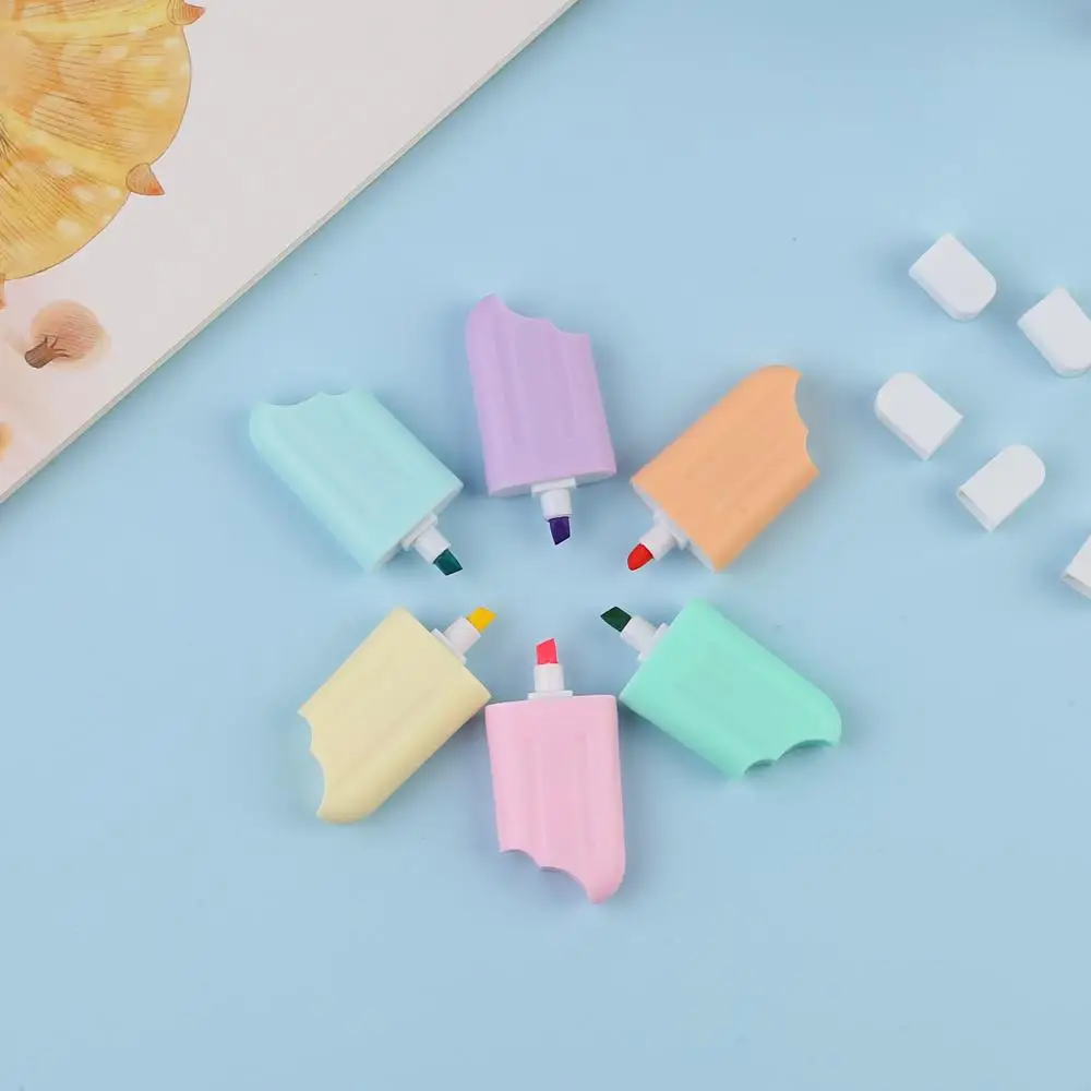 6 Teile/paket Lytwtw's Nette Kawaii Iscream Eis Candy Farbe Textmarker Büro Schulbedarf Geschenk – Detail 1