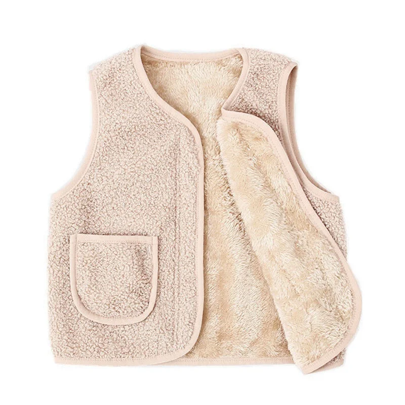 Children Vest Little Girls Boys Fleece Vest Outerwear Lightweight Solid Cute Fall Winter Jacket Clothes with Pockets
