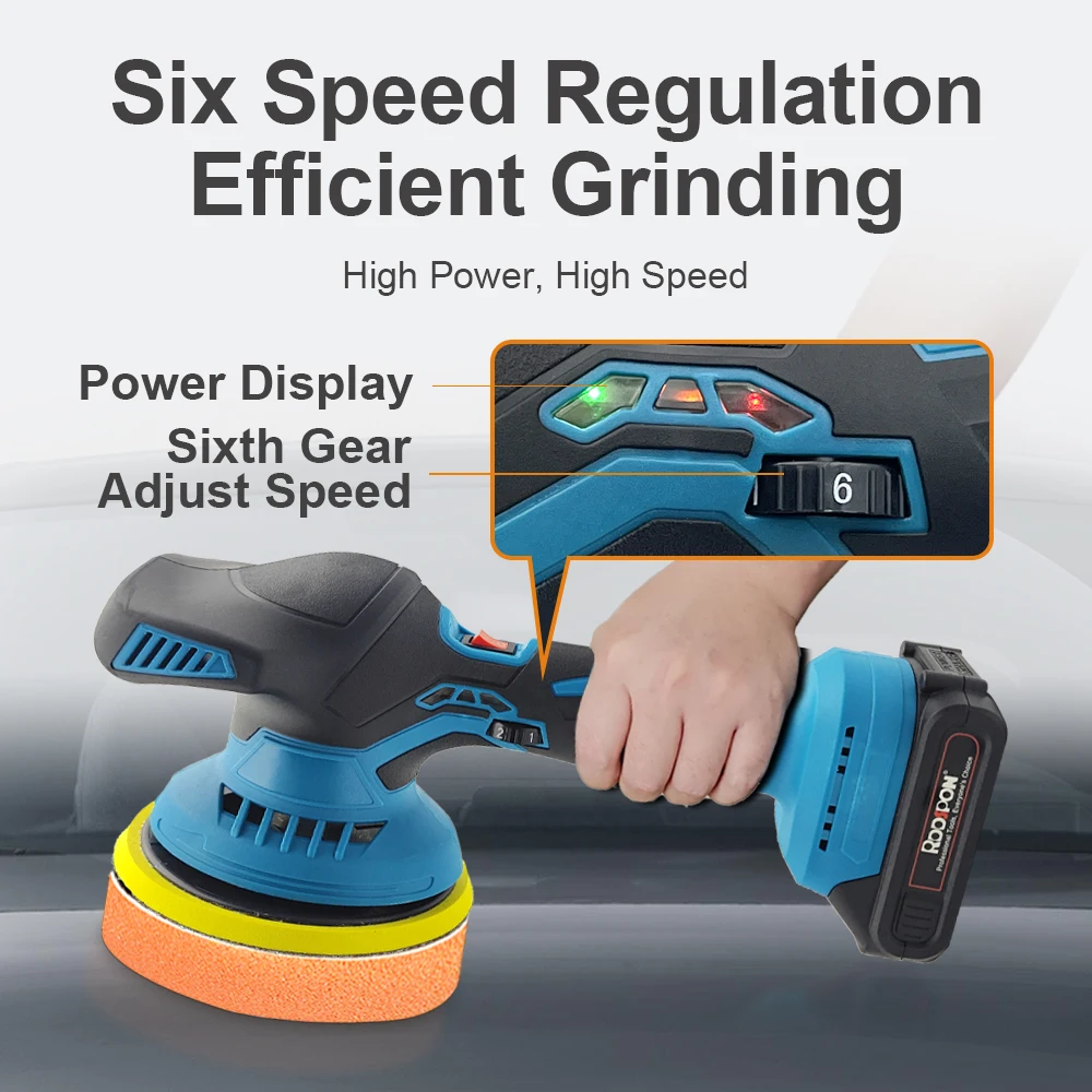 Cordless Car Polisher 6 Gears Electric Auto Polishing Cleaning Metal Waxing Wood Sanding Rust Removal Tool For Makita Battery car polisher cordless car polisher electric polisher