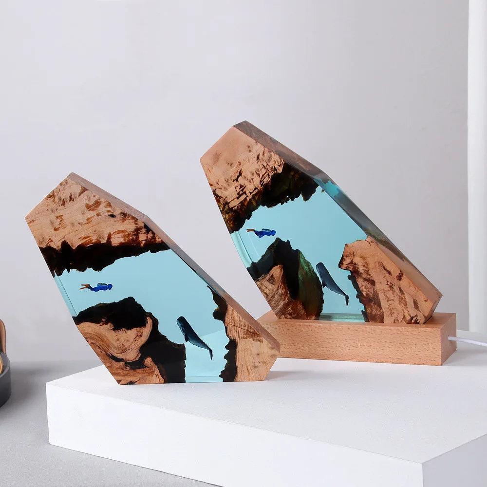 

Cavern Whale Diver Tabletop Decoration Marine Art