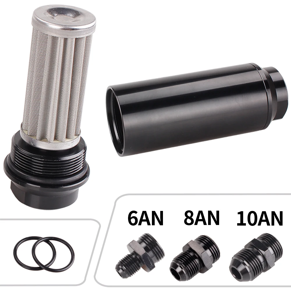 Racing Inline Fuel Filter Aluminum 44MM 60 Micron/ 50MM 100 Micron