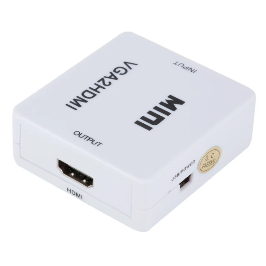 HDMI to VGA Adapter Cable VGA to HDTV Adapter VGA Cable Adapter VGA to HDMI Converter PzzPss Portable Mini VGA to HDMI-compatible Video Converter 1080P HDMI-compatible To VGA Box Audio Adapter For PC HDTV Projector