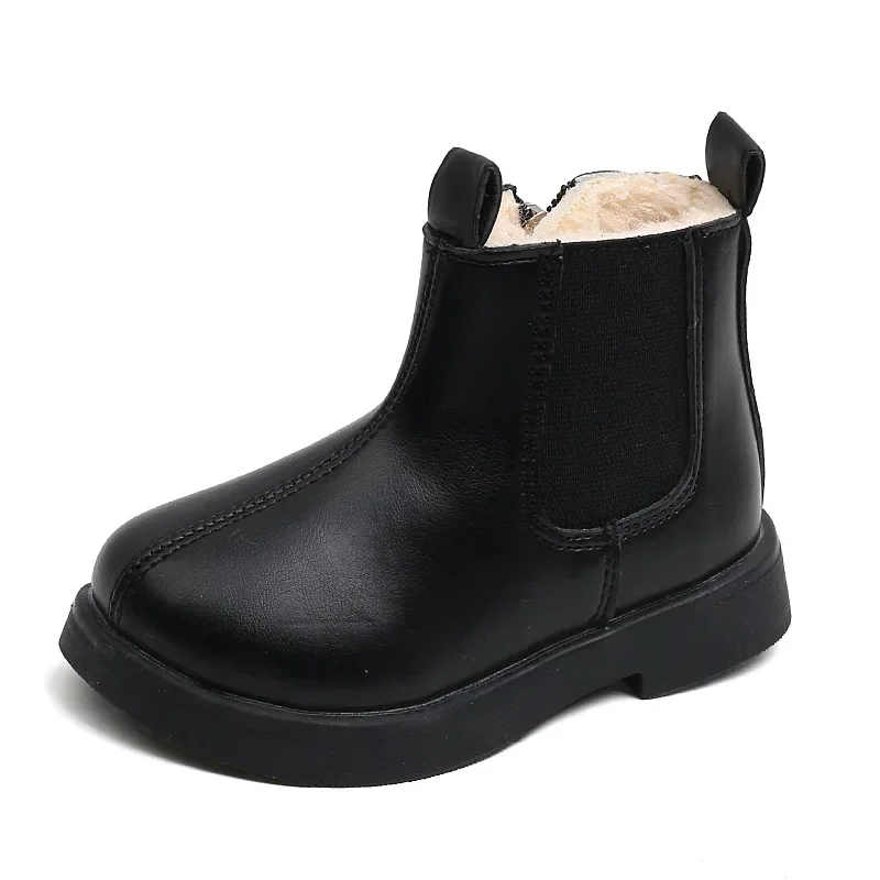 Girls Short Boots Chic 2025 Winter New Versatile Casual Boys Ankle Boots Non Slip Non-slip Children Warm Boots Fashion Round-toe