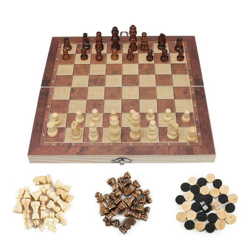 Folding Wooden Chess Set 5 Sizes Board Game foldable chess board folding chess board board game