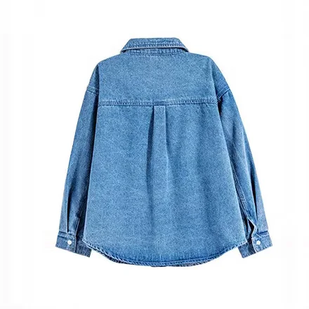 한국 어린이 소년 데님 재킷 턴 다운 칼라 싱글 브레스트 베이비 보이 코트 얇은 긴 소매 포켓 다목적 3-14Y 소년