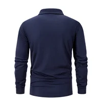 Printemps hommes d'affaires décontracté à manches longues Polo couleur unie à la mode respirant confortable Polos d'affaires sociaux mâle 5