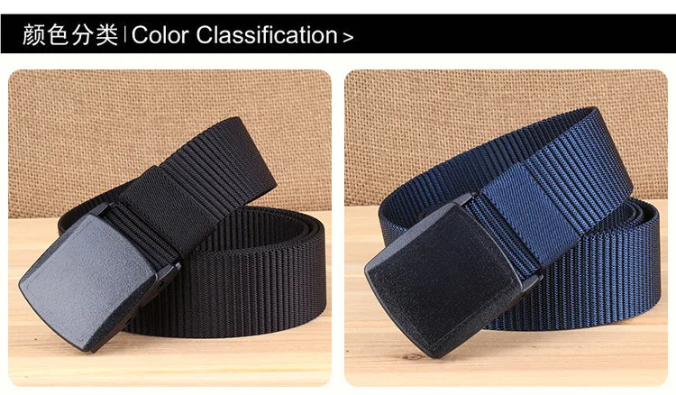 Automatic Buckle Nylon Men's Tactical Canvas Belts Premium Pants Sports Nylon Belts Black Blue Green