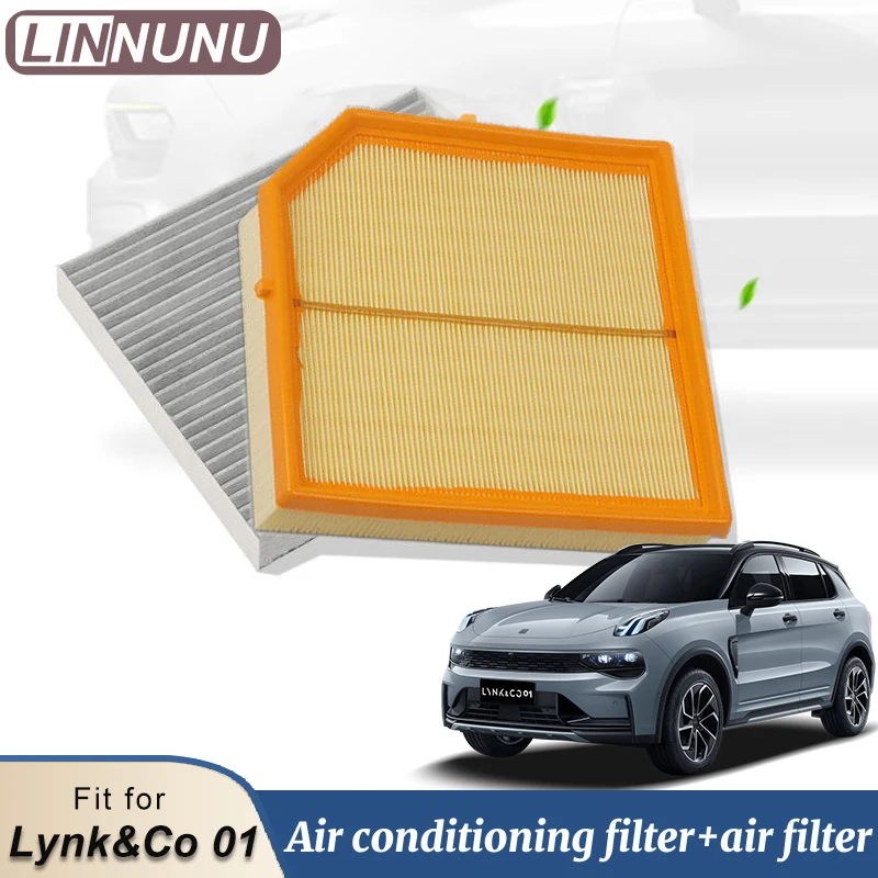 

LINNUNU 2pcs Air Filter&Cabin Filter Fit for Lynk&Co 01 02 03 Car Air Conditioning Filter Core Interior Accessoreis Auto Parts