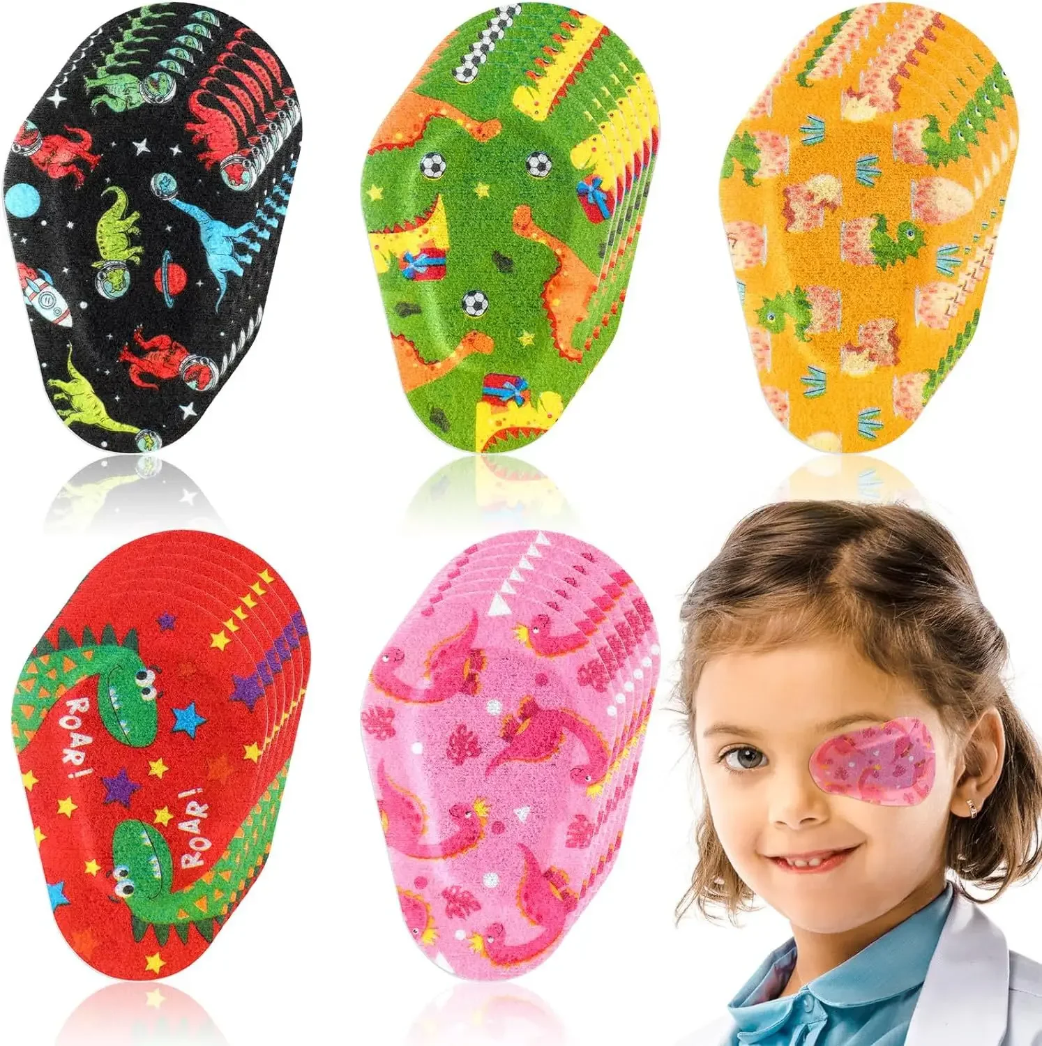 10Pcs/set Cartoon Kids Amblyopia Training Orthoptic Corrected Eyeshade Eye Patches Colorful Occlusion Medical Eye Patch Bandage