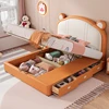 Animal Shape Childrens Bed Girls Modern Comferter Queen Bed Princess Loft Camas De Dormitorio Bedroom Set 2