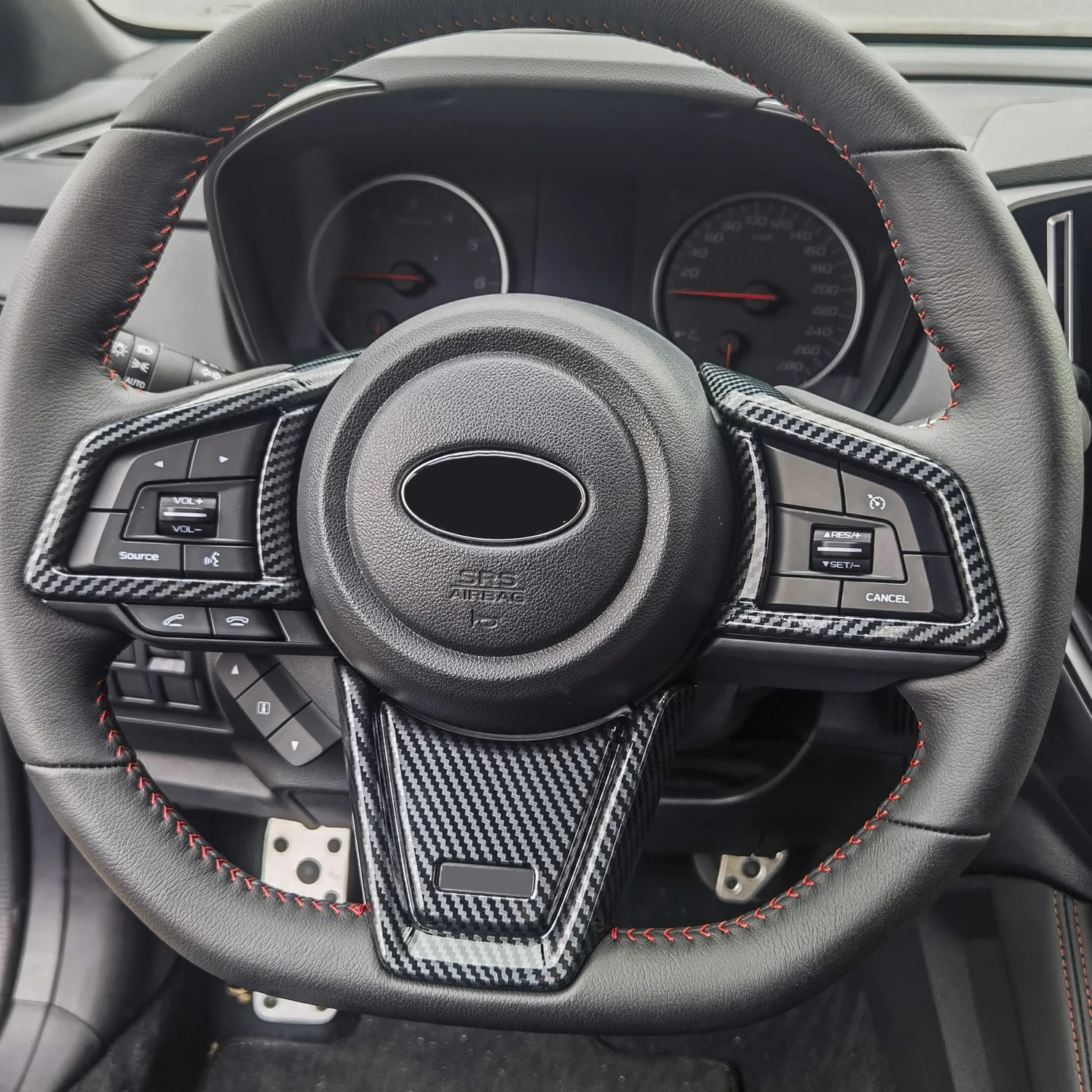 

for Subaru WRX VB, Levorg VN, WRX Sportswagon, WRX GT, WRX wagon 2022 2023 Interior Steering Wheel Cover Trim ABS 3pcs