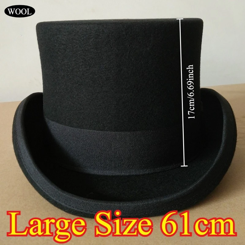 100% Wool Fedora Hats Man 17cm High Flat Top Hat Panama