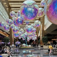 Hot Sales Giant Chrome Plated Inflatable Mirror Ball Reflective Mirror Sphere Disco Balloon For Christmas Party Decoration 1