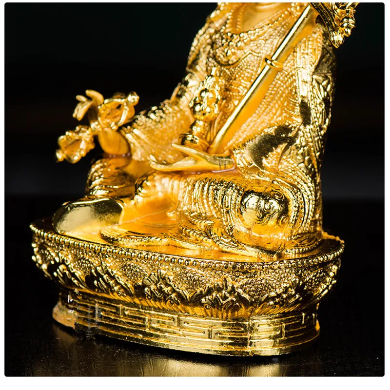 Gold Alloy Zinc 15cm Tranic Buddhist Suppliers Plated Efficacious Bodhisattva Padmasambhava Lotus Putting Home/Office Decoration 4