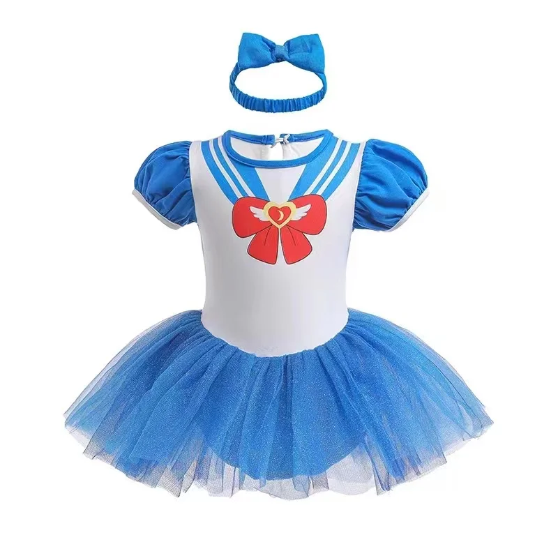 Baby Romper TUTU Dress With Headband Cute Princess Design Baby Girl Clothes Size 3-18M Novelty Design Baby Dress Rompers