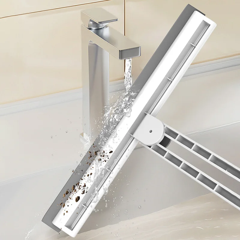 Description Picture 5 of itemFoldable Shower Squeegee  Double Sided Glass Wiper Bathroom Window Cleaning Brush 180 Degree Rotatable Mirror Cleaning Scraper